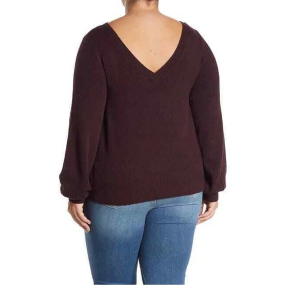 14th and Union NWT for Nordstrom two way sweater Plus size 3x Dark Red/Purple - Picture 10 of 11